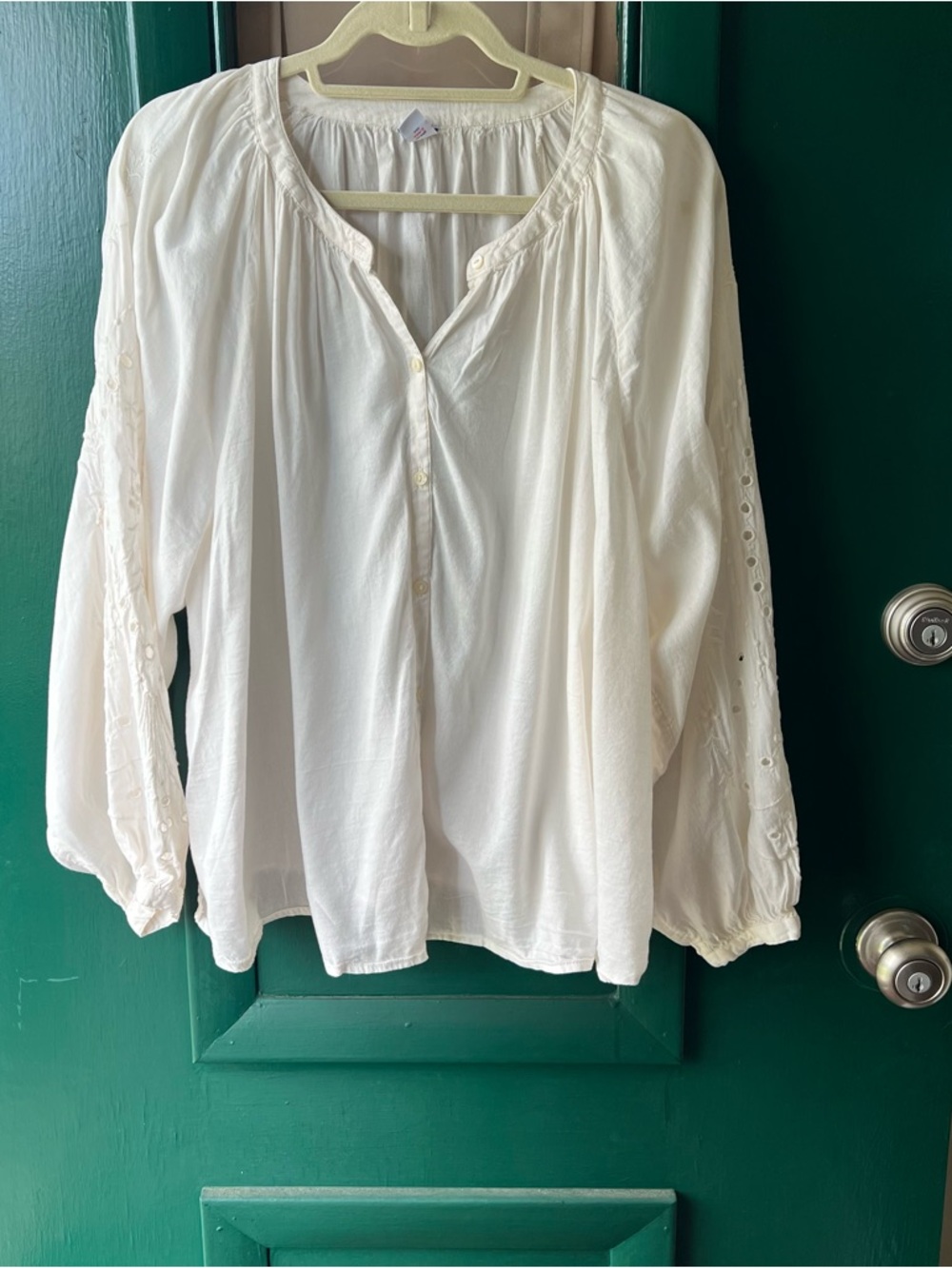 Old Navy White Peasant Tunic Blouse